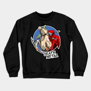 Death Metal Unicorn Grim Reaper Heavy Metal Rainbow Funny Crewneck Sweatshirt